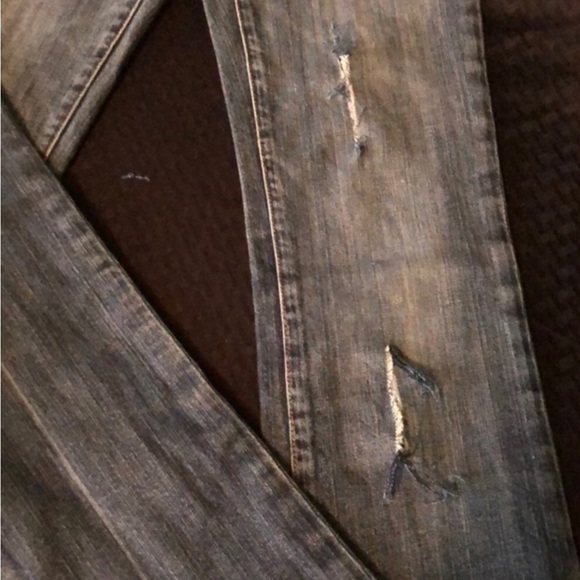 Seven7 Blue Straight Leg Jeans with Distressed Details - Picture 5 of 9
